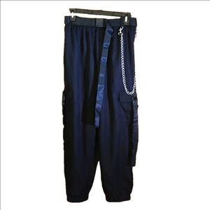 ♥️5 for $25♥️ Dressin Belted Pull-on Black Pants Removable Chain Women size M